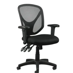 MFTC 200 Ergonomic Mesh Mid-Back Task Office Chair, Black, BIFMA Compliant