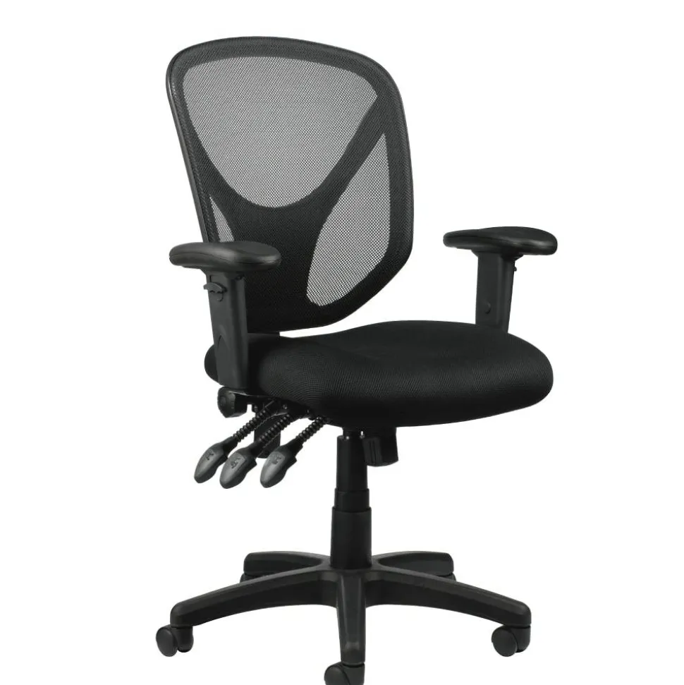 MFTC 200 Ergonomic Mesh Mid-Back Task Office Chair, Black, BIFMA Compliant
