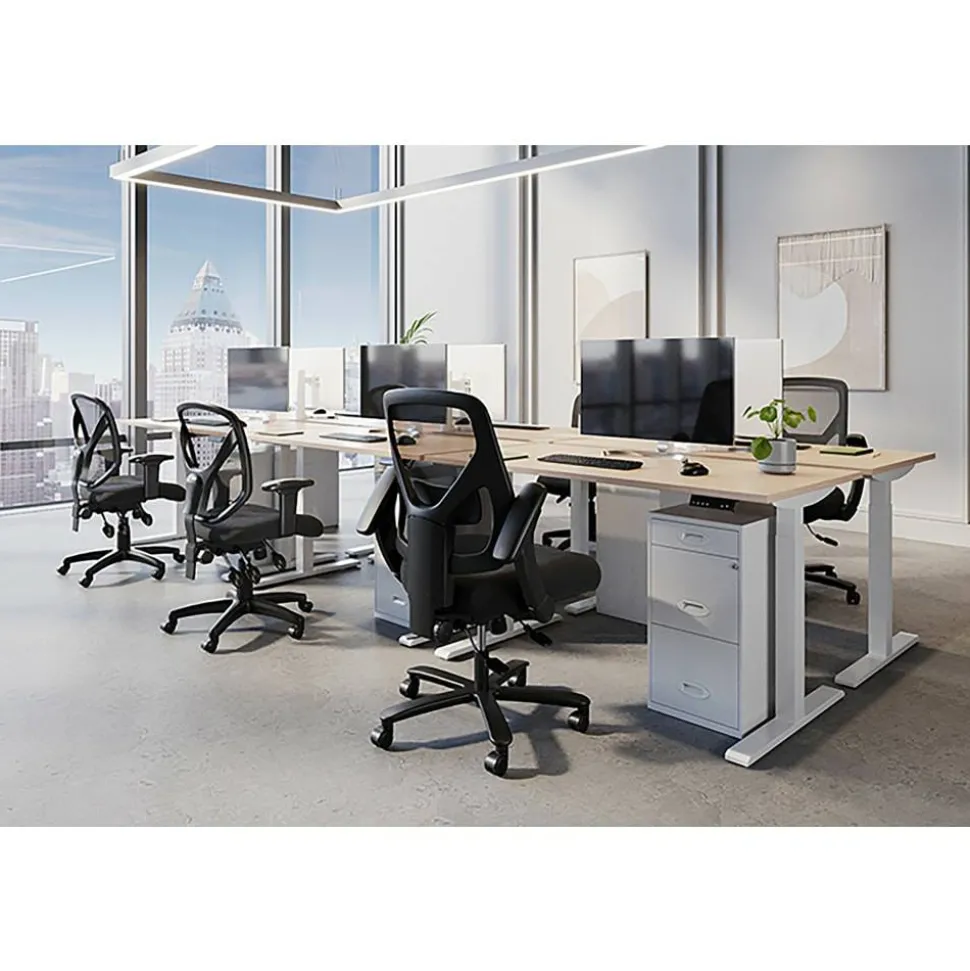 MFTC 200 Ergonomic Mesh Mid-Back Task Office Chair, Black, BIFMA Compliant