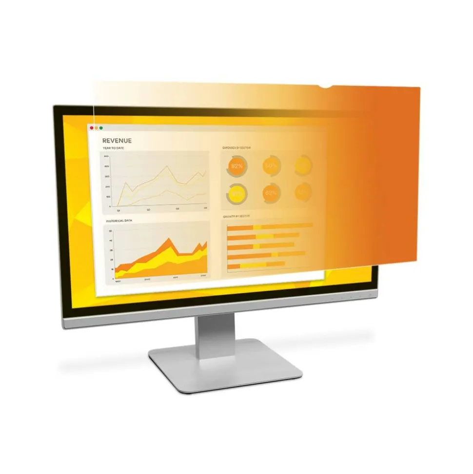 3M Gold Privacy Filter Screen for 22" Widescreen Monitors, 16:10 Aspect Ratio, Reduces Blue Light
