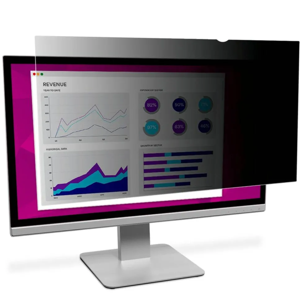 3M High Clarity Privacy Filter Screen for 24" Widescreen Monitors, 16:10 Aspect Ratio, Reduces Blue Light