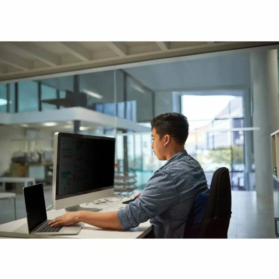 3M High Clarity Privacy Filter for Monitors, 24" Full Screen, 16:9 Aspect Ratio, Reduces Blue Light