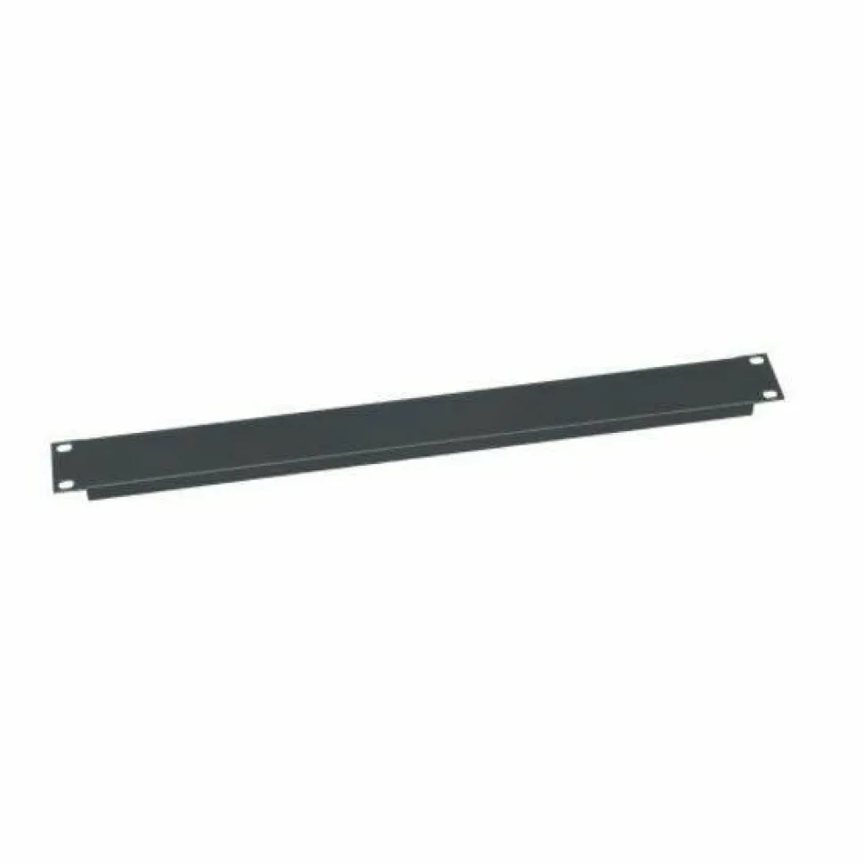 Middle Atlantic 1RU Blank Rack Panel - Steel and Flanged Blanking Panel - Flat Black Powder Coat