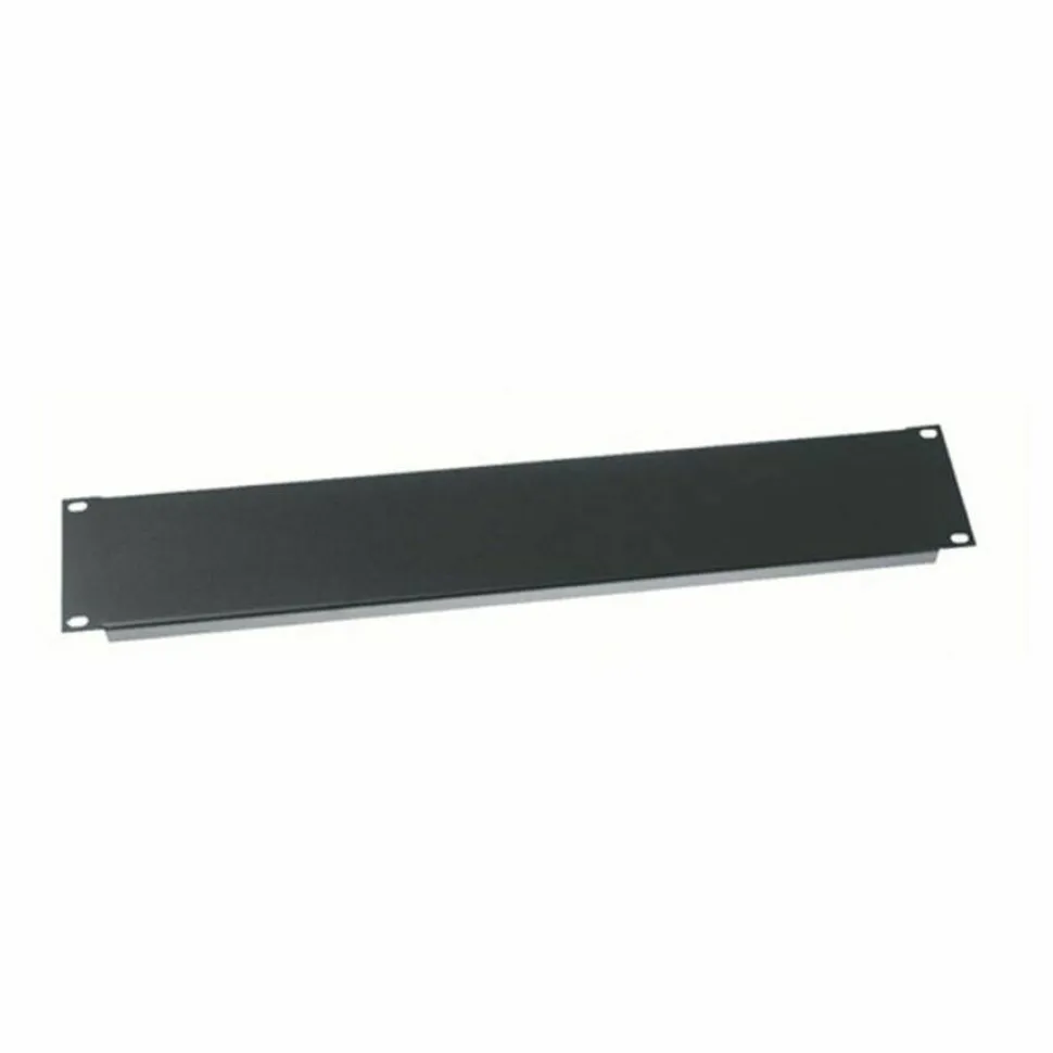 Middle Atlantic 2RU Blank Rack Panel - Steel and Flanged Blanking Panel - Flat Black Powder Coat