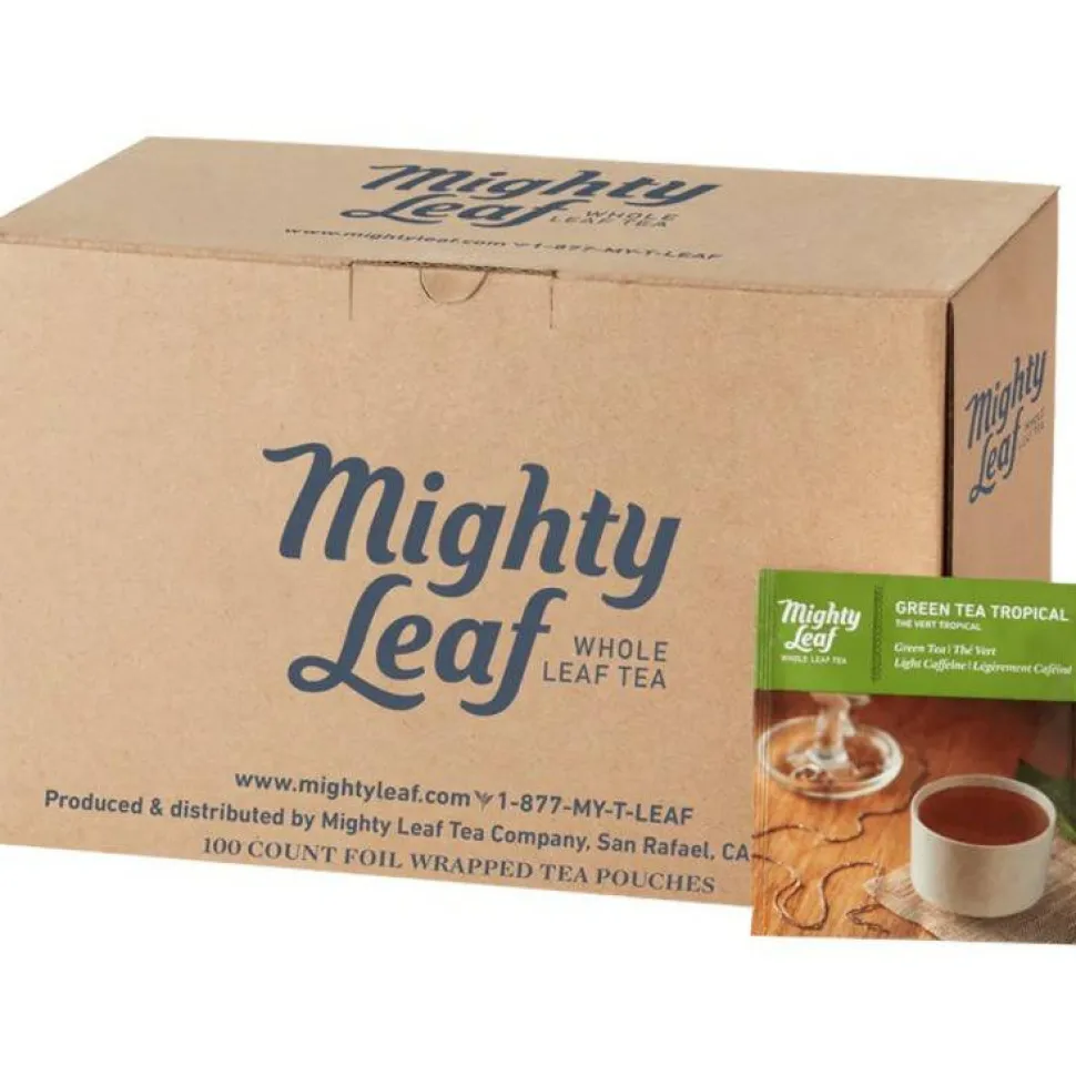 Mighty Leaf Tea Whole Leaf Tea Pouches, Green Tea Tropical, 15/Box