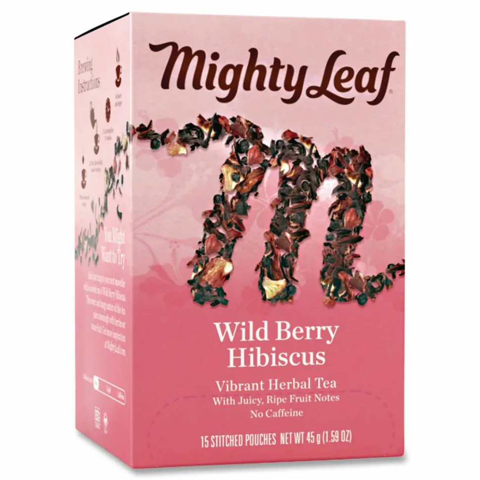 Mighty Leaf Tea Whole Leaf Tea Pouches, Wild Berry Hibiscus, 15/Box