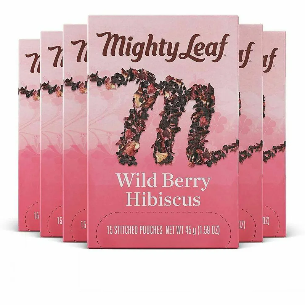 Mighty Leaf Tea Whole Leaf Tea Pouches, Wild Berry Hibiscus, 15/Box