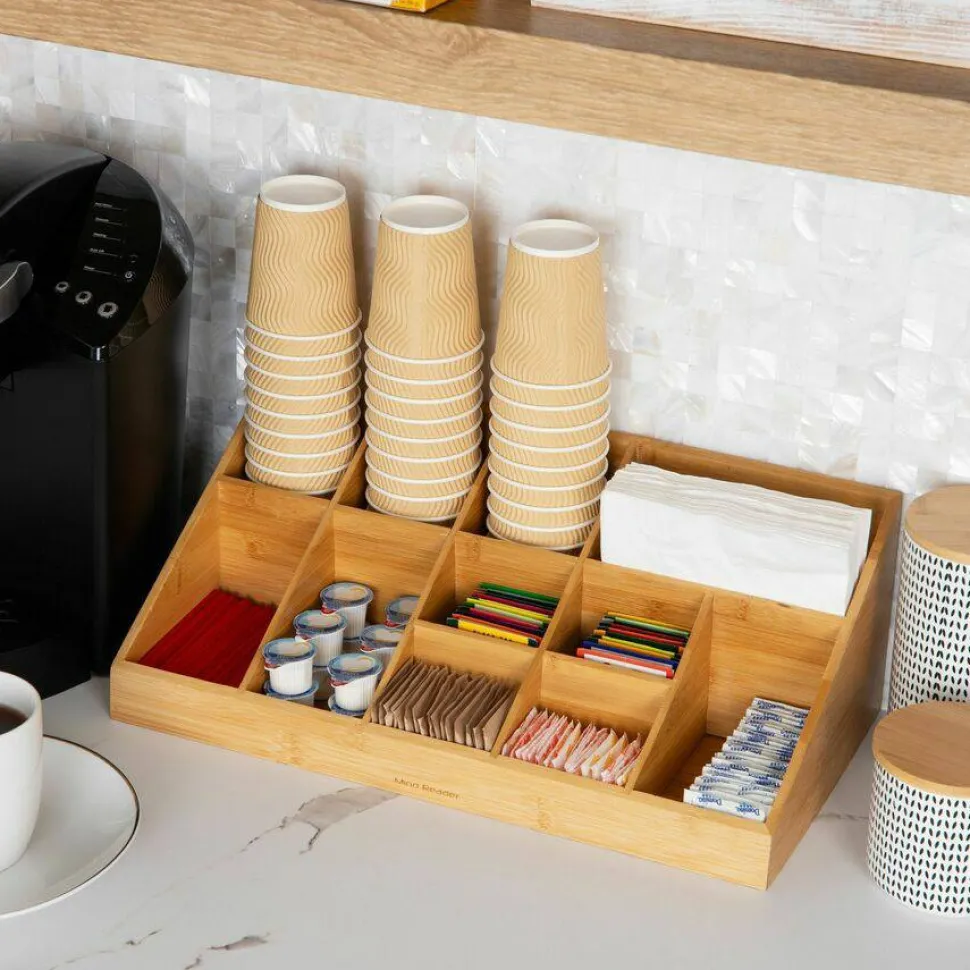 Mind Reader Bali 11-Compartment Bamboo Organizer