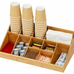 Mind Reader Bali 11-Compartment Bamboo Organizer