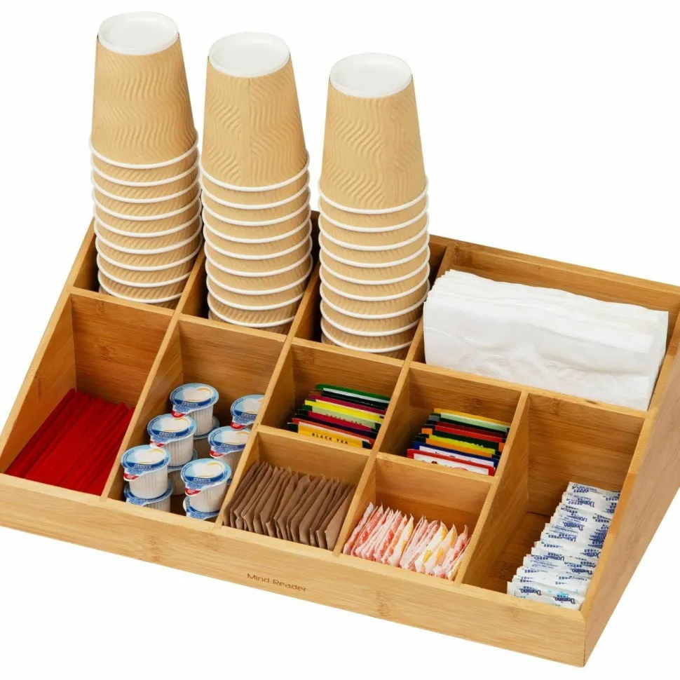 Mind Reader Bali 11-Compartment Bamboo Organizer