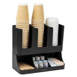 Mind Reader 6-Compartment 2-Tier Coffee Condiment And Cup Organizer, 11-1/2