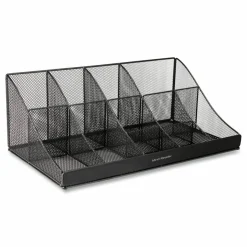 Mind Reader Network Collection 11-Compartment Coffee Cup and Condiment Countertop Organizer, 9.5 x 17.88 x 6.63, Black