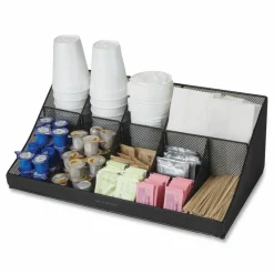 Mind Reader Network Collection 11-Compartment Coffee Cup and Condiment Countertop Organizer, 9.5 x 17.88 x 6.63, Black