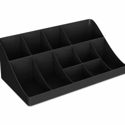Mind Reader 11 Compartment Coffee Condiment Organizer, 6 5/8"H x 9-1/2"W x 17 -3/16"D, Black