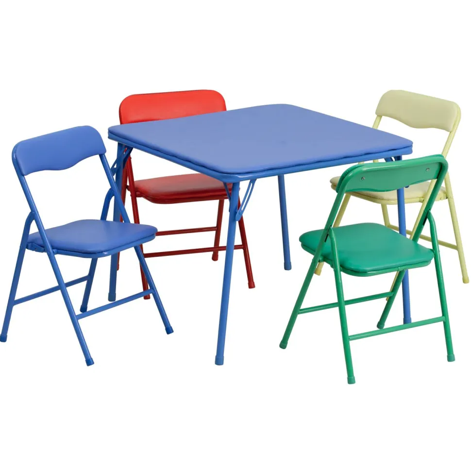Mindy Kids Colorful 5 Piece Folding Table and Chair Set