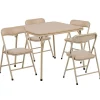 Mindy Kids Tan 5 Piece Folding Table and Chair Set