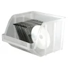 Mini Plastic Stacking Bin, Small Size, 6" x 8 3/4" x 9", Clear
