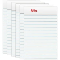 Mini Writing Pads, 3" x 5", College Ruled, 50 Sheets, White, Pack Of 6 Pads