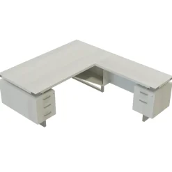 Mirella L-Shaped Configuration Desk, BBB/BF, White Ash