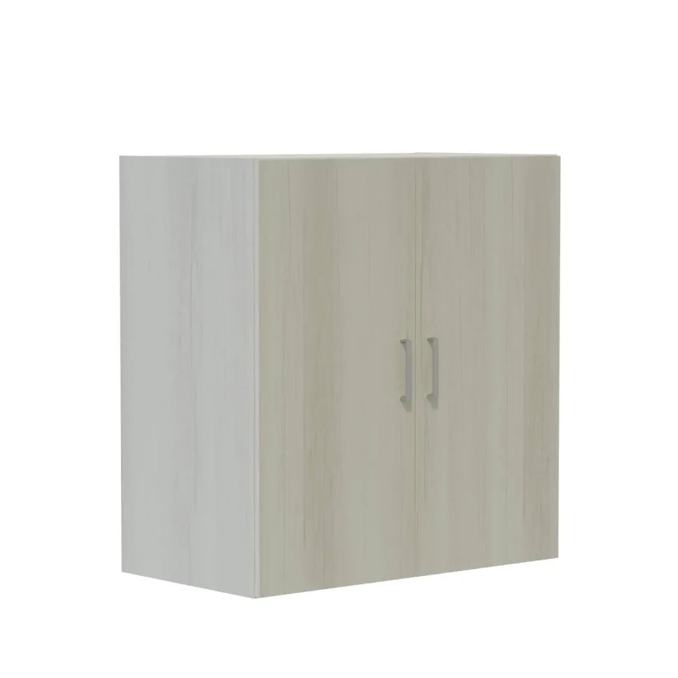 Mirella Wood Door Storage Cabinet, White Ash
