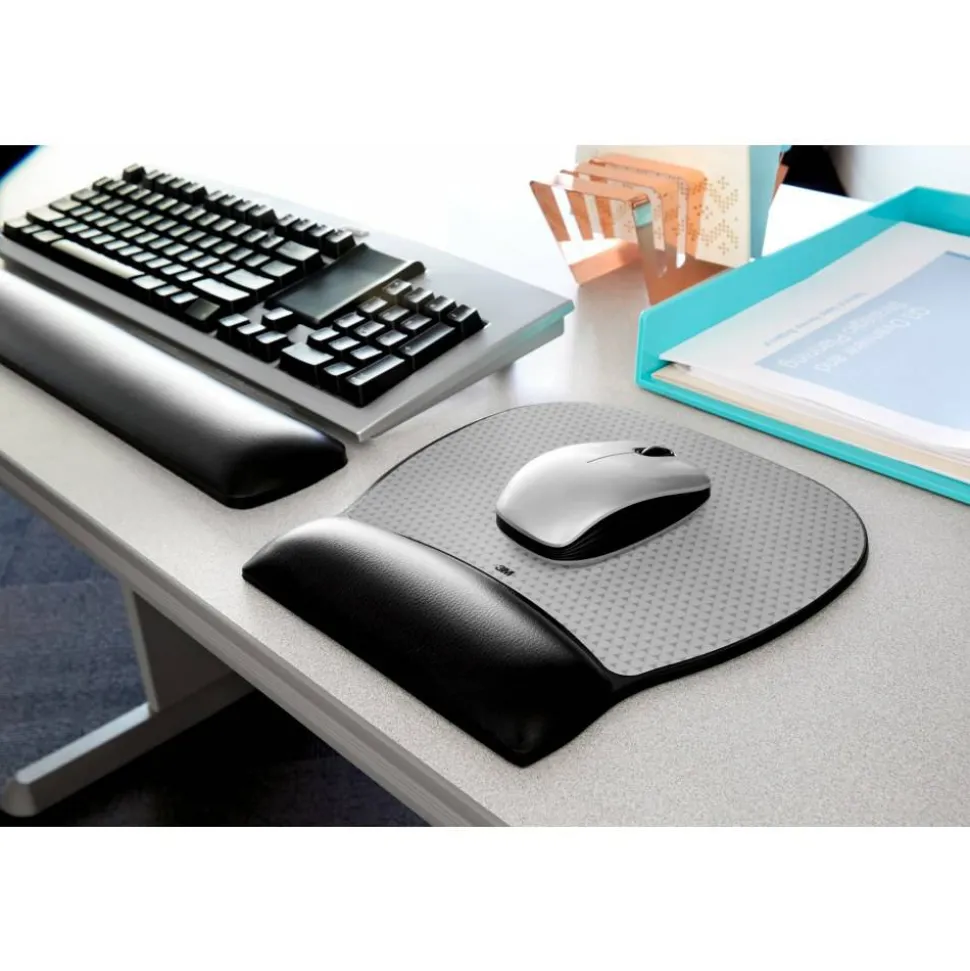 3M Large Gel Wrist Rest For Keyboards, 19"H x 0.8"W x 2.8"D, Black