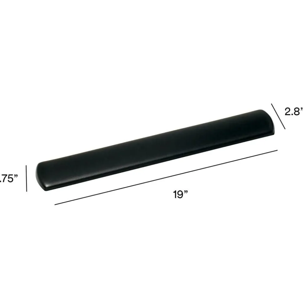 3M Large Gel Wrist Rest For Keyboards, 19"H x 0.8"W x 2.8"D, Black
