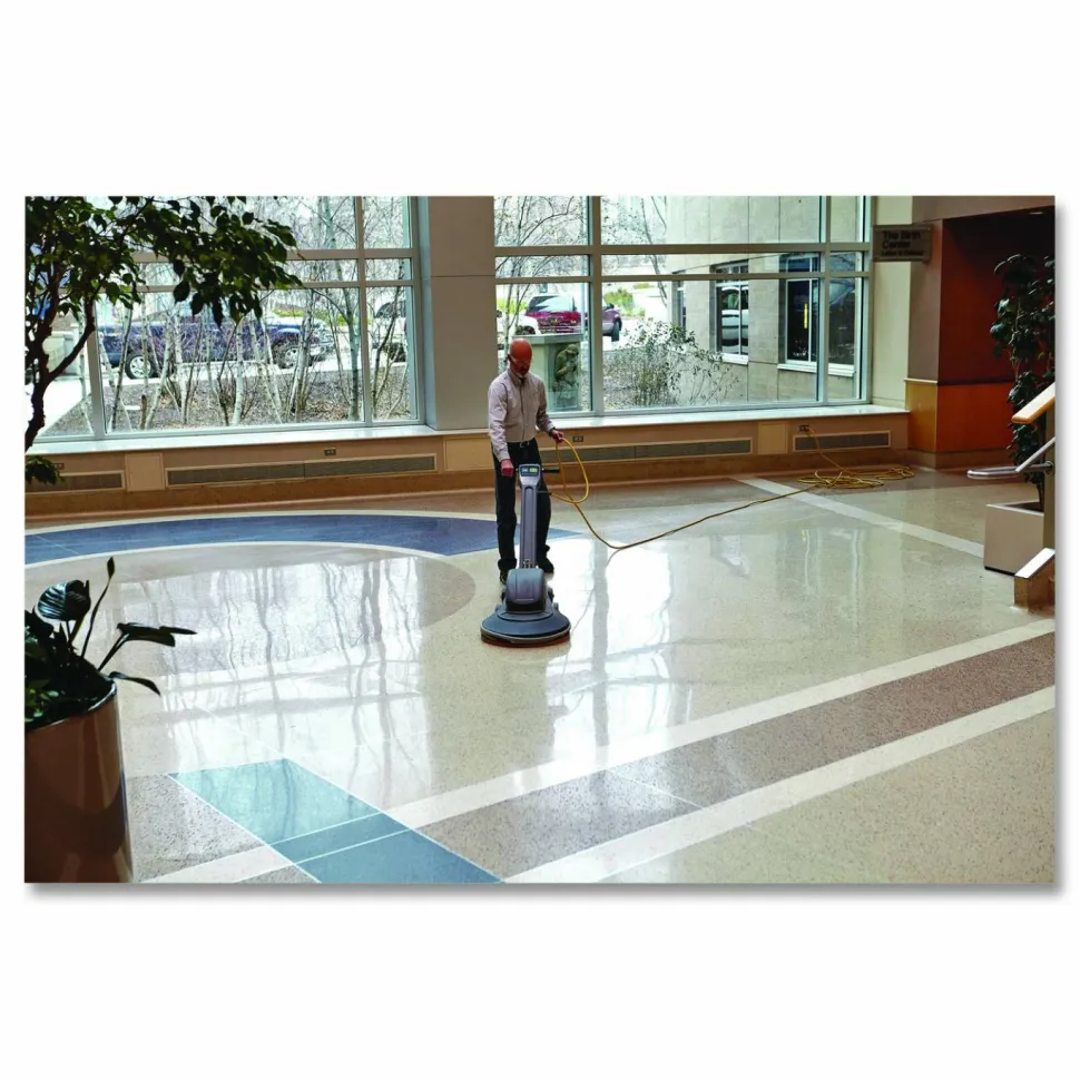 3M Low-Speed High Productivity Floor Pads 7300, 17" Diameter, Black, 5/Carton
