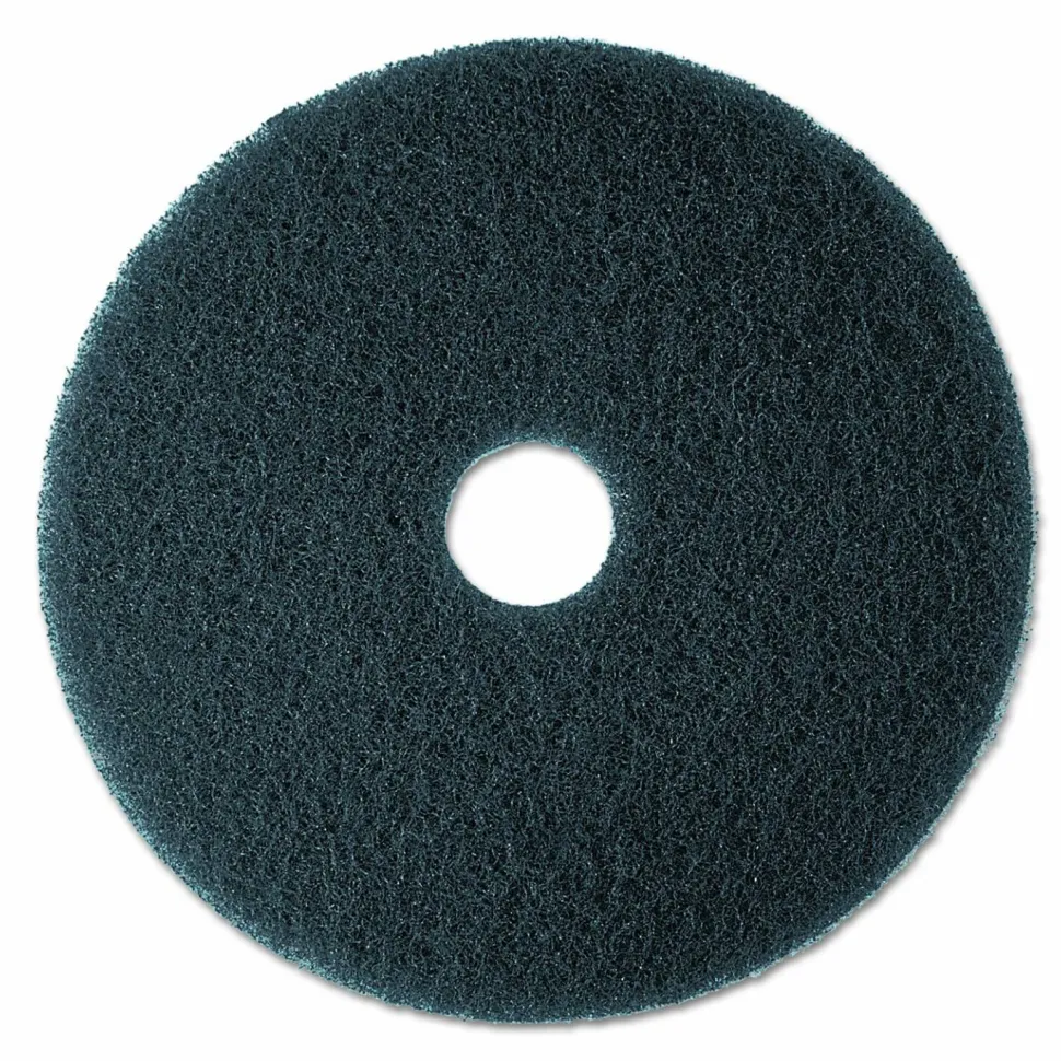 3M Low-Speed High Productivity Floor Pads 7300, 17" Diameter, Black, 5/Carton