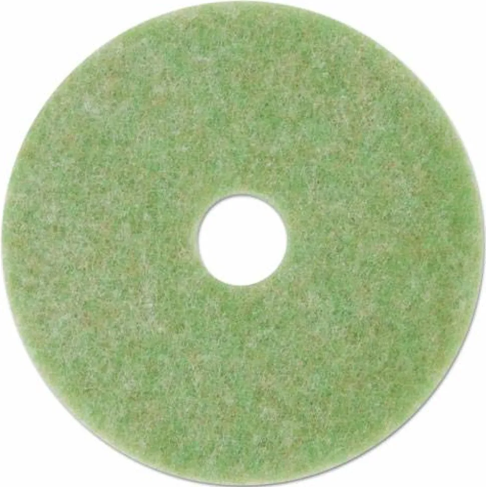 3M Low-Speed TopLine Autoscrubber Floor Pads 5000, 13" Diameter, Green/Amber, 5/Carton