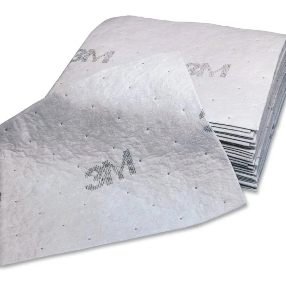 3M Maintenance Sorbent Pad - 15.5" Width x 20.5" Length - 100/Carton - Scrim - White