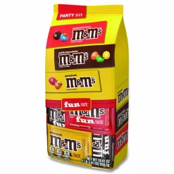 M & M's M and M's Milk Chocolate, Peanut and Peanut Butter Variety Pack Fun Size Chocolate Candy Assortment, 19.41 oz Bag