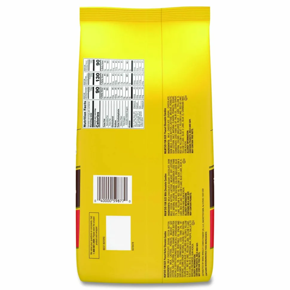 M & M's M and M's Milk Chocolate, Peanut and Peanut Butter Variety Pack Fun Size Chocolate Candy Assortment, 19.41 oz Bag