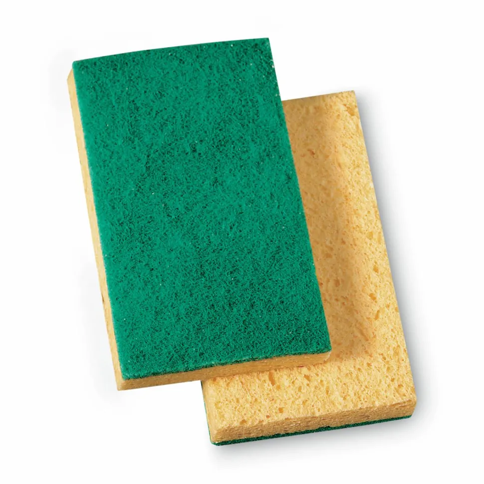 3M Niagara Medium Duty Scrubbing Sponge 74N, 3.6 x 6, 1" Thick, Yellow/Green, 20/Carton