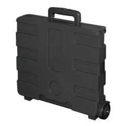 Mobile Folding Cart With Lid, 16"H x 18"W x 15"D, Black