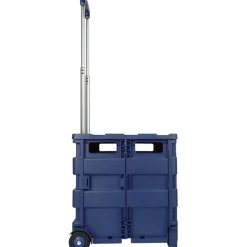 Mobile Folding Cart With Lid, 16"H x 18"W x 15"D, Black