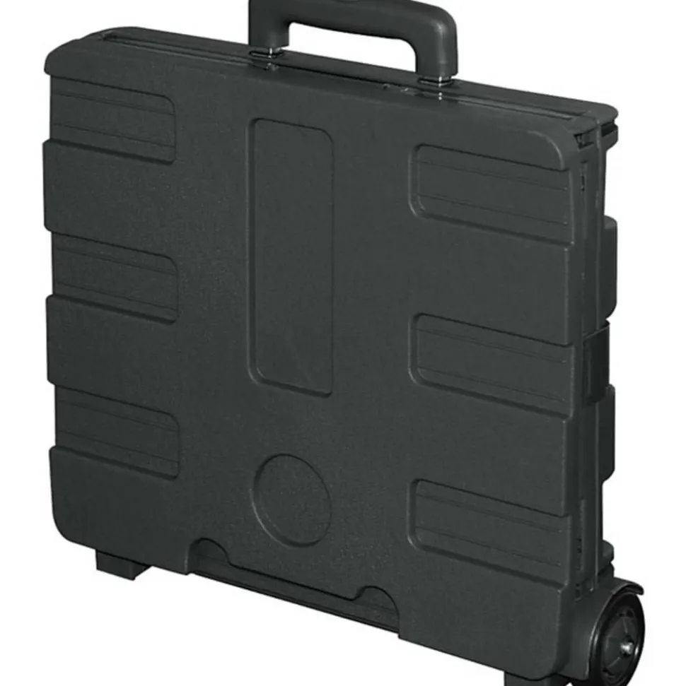 Mobile Folding Cart With Lid, 16"H x 18"W x 15"D, Black