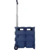 Mobile Folding Cart With Lid, 16"H x 18"W x 15"D, Blue