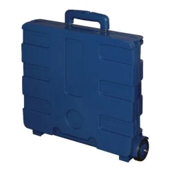 Mobile Folding Cart With Lid, 16"H x 18"W x 15"D, Blue