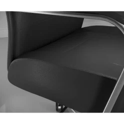 Modern Comfort Modee Vegan Leather High-Back Executive Office Chair, Black/Chrome, BIFMA Compliant