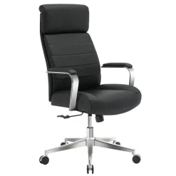 Modern Comfort Modee Vegan Leather High-Back Executive Office Chair, Black/Chrome, BIFMA Compliant