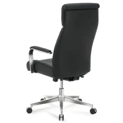 Modern Comfort Modee Vegan Leather High-Back Executive Office Chair, Black/Chrome, BIFMA Compliant