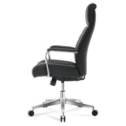 Modern Comfort Modee Vegan Leather High-Back Executive Office Chair, Black/Chrome, BIFMA Compliant