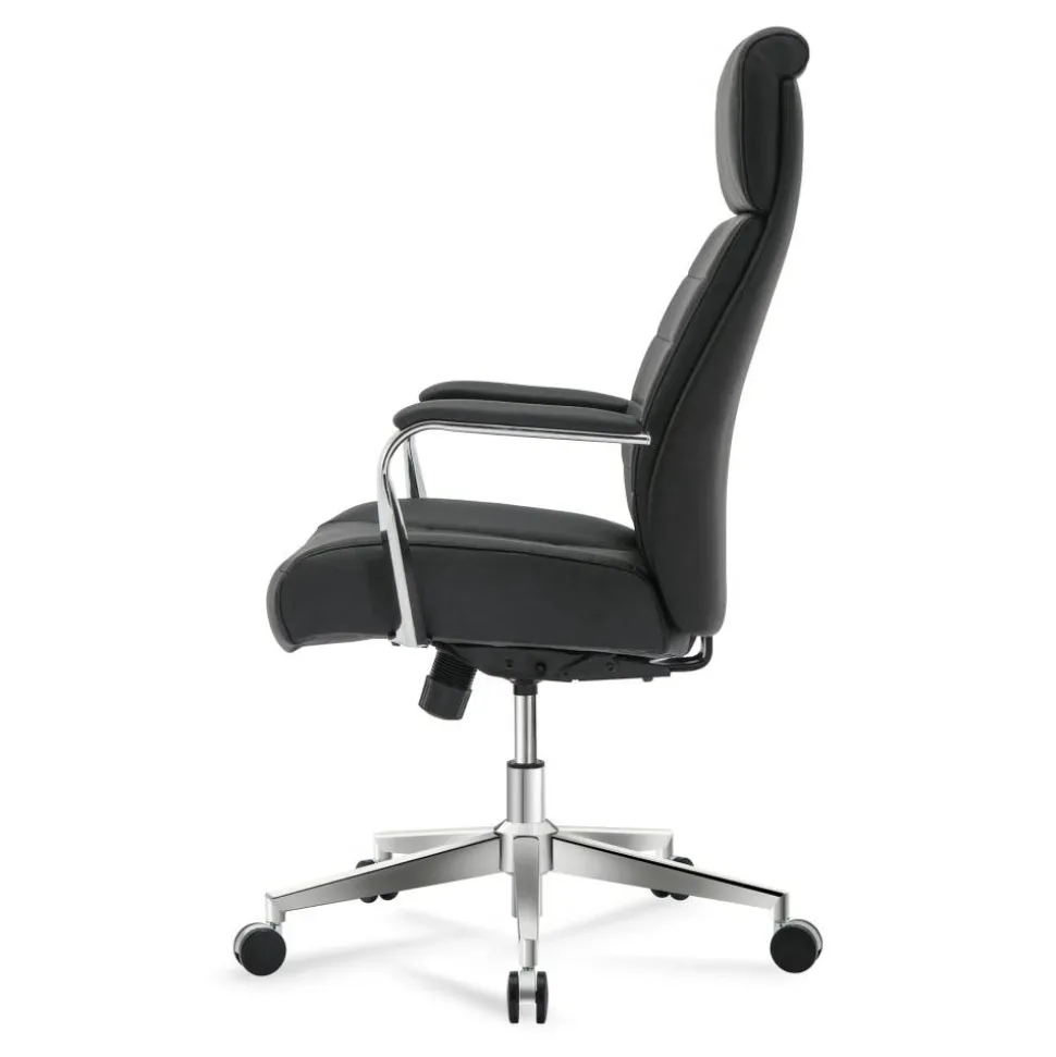 Modern Comfort Modee Vegan Leather High-Back Executive Office Chair, Black/Chrome, BIFMA Compliant