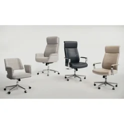Modern Comfort Modee Vegan Leather High-Back Executive Office Chair, Black/Chrome, BIFMA Compliant