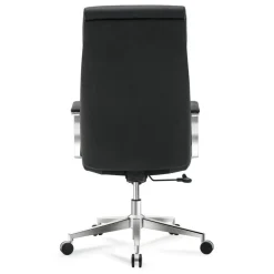 Modern Comfort Modee Vegan Leather High-Back Executive Office Chair, Black/Chrome, BIFMA Compliant