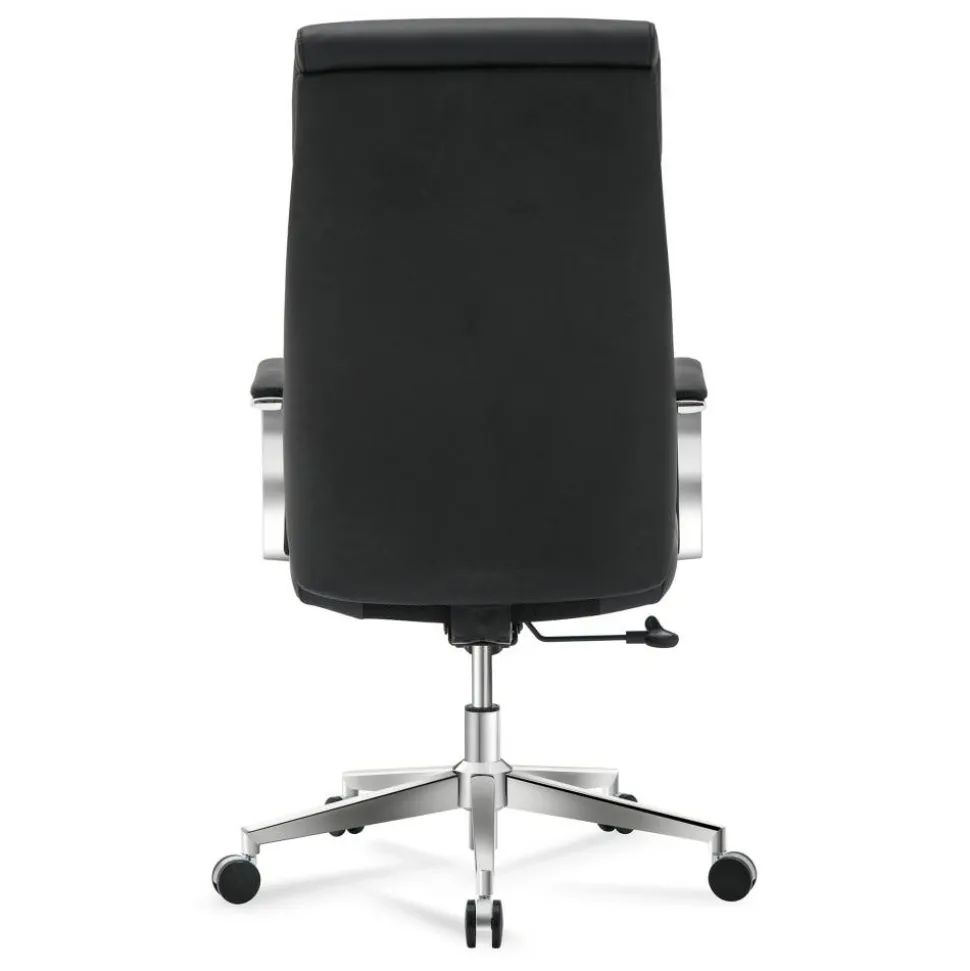Modern Comfort Modee Vegan Leather High-Back Executive Office Chair, Black/Chrome, BIFMA Compliant