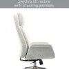 Modern Comfort Pizana Bouclé Fabric High-Back Executive Office Chair, Light Sand/Brushed Nickel, BIFMA Compliant