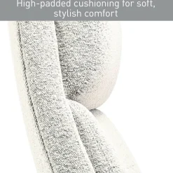 Modern Comfort Pizana Bouclé Fabric High-Back Executive Office Chair, Light Sand/Brushed Nickel, BIFMA Compliant