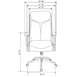 Modern Comfort Verismo Bonded Leather High-Back Executive Office Chair, Black/Chrome, BIFMA Compliant