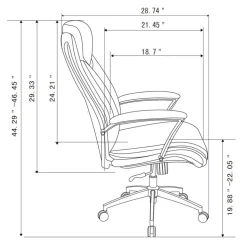 Modern Comfort Verismo Bonded Leather High-Back Executive Office Chair, Black/Chrome, BIFMA Compliant